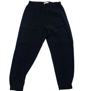 Aritzia Babaton Womens Black Tapered Crepe Pants Pull On Elastic Waist Sz S Crop
